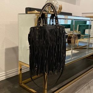 Black fringe purse